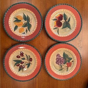 Certified International Pamela Gladding Chianti pattern set of 4 salad Plates